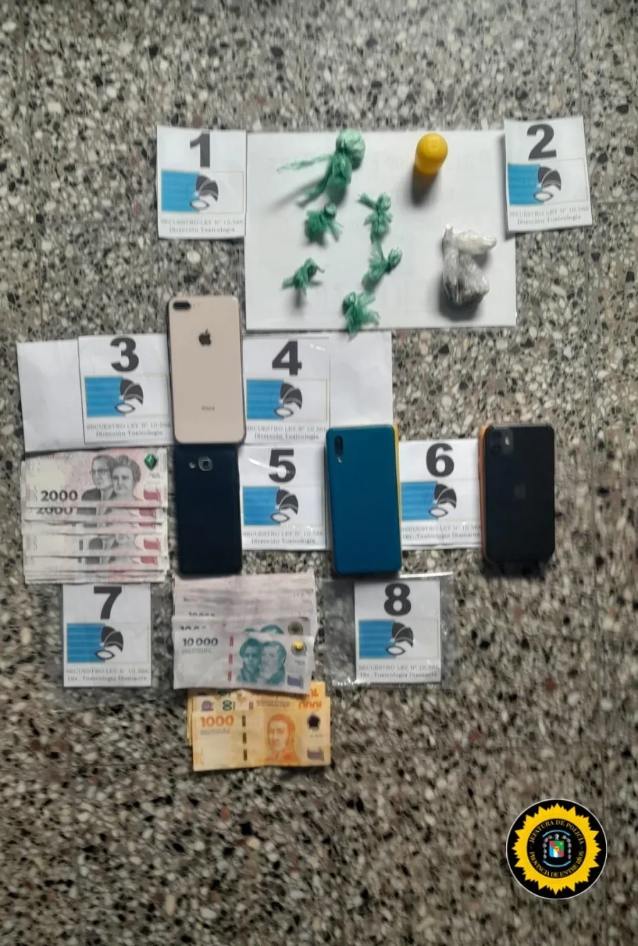 Los celulares secuestrados. (foto: Policía de Entre Ríos)