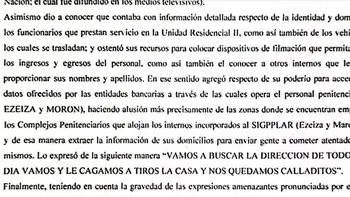 Otra de las amenazas que consta en el informe que elaboró el SPF