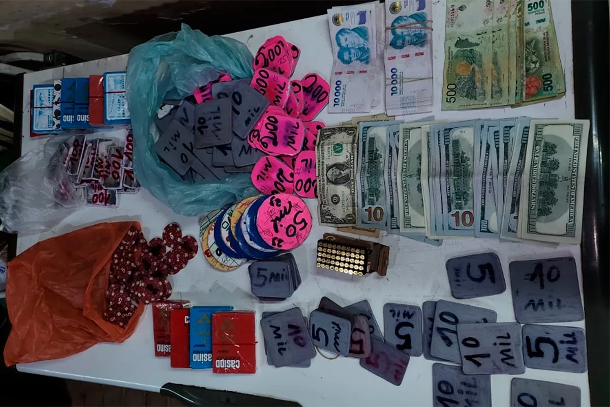 Un detenido, 15 identificados y millonaria suma incautada por juego clandestino