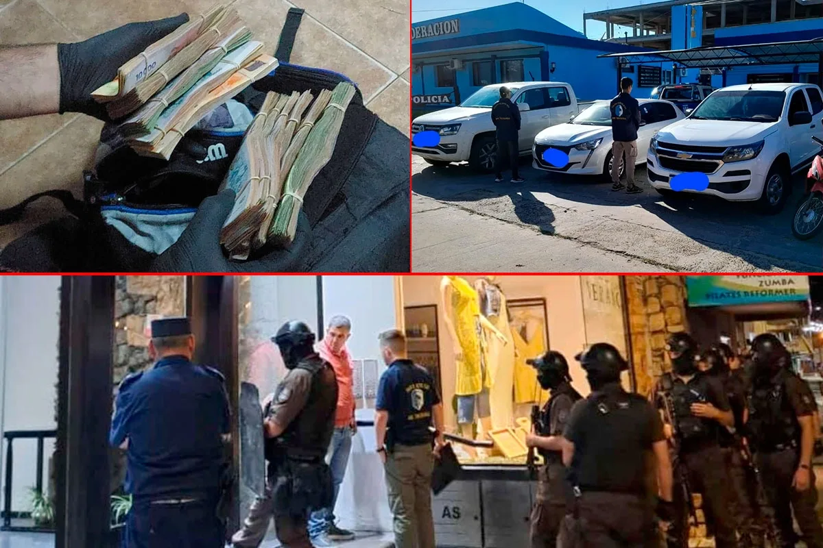Incautan $3.000.000, 10.000 dólares, droga y vehículos en operativos simultáneos