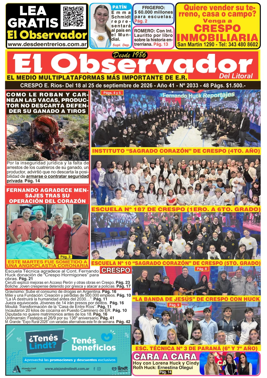 Tapa de El Observador del Litoral
