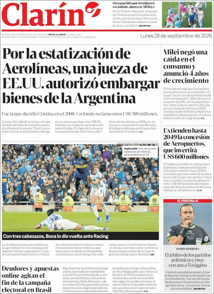 Tapa de Clarín